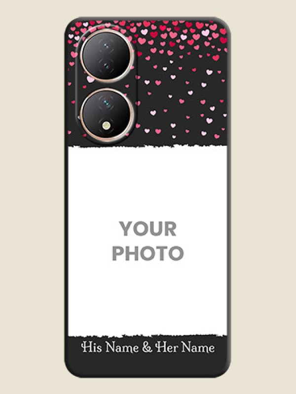 Custom Fall in Love with Your Partner  on Photo on Space Black Soft Matte Phone Cover - Vivo T2 5G - alternate view