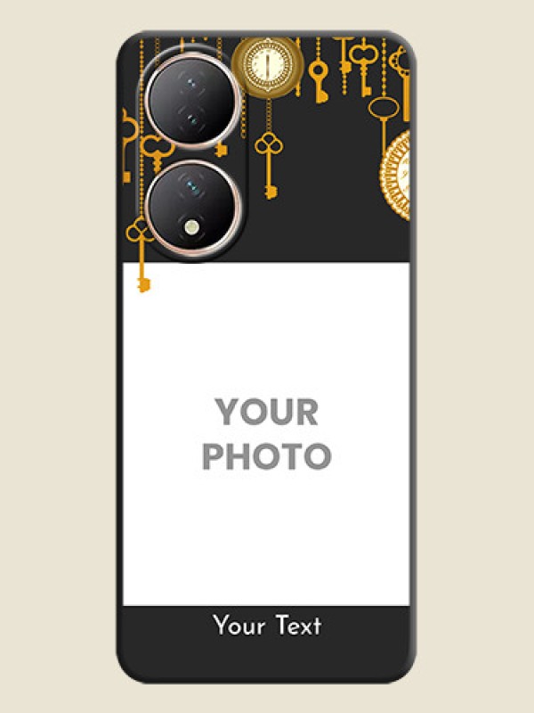 Custom Decorative Design with Text on Space Black Custom Soft Matte Back Cover - Vivo T2 5G - alternate view