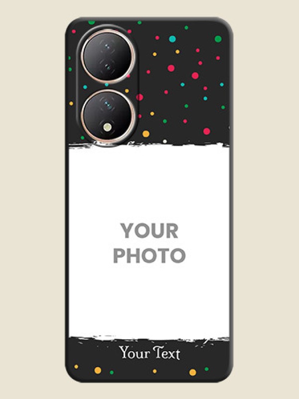 Custom Multicolor Dotted Pattern with Text on Space Black Custom Soft Matte Phone Back Cover - Vivo T2 5G - alternate view