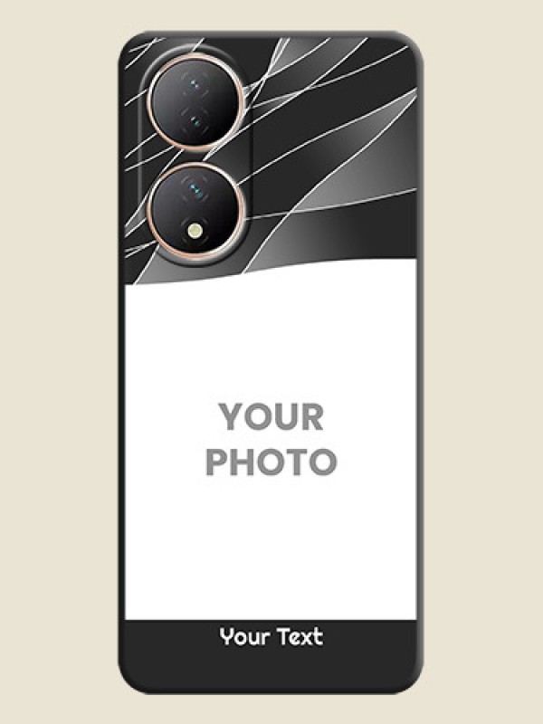 Custom Mixed Wave Lines on Photo on Space Black Soft Matte Mobile Cover - Vivo T2 5G - alternate view