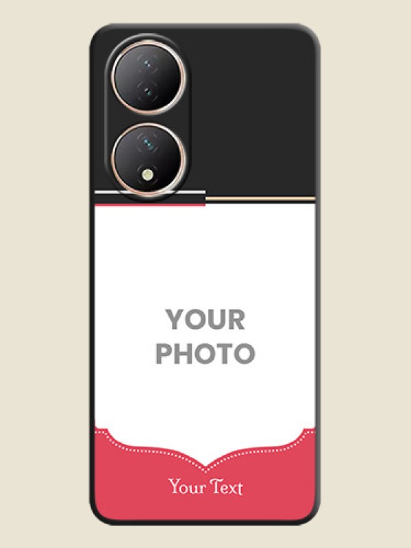 Custom Classic Plain Design with Name on Photo on Space Black Soft Matte Phone Cover - Vivo T2 5G - alternate view