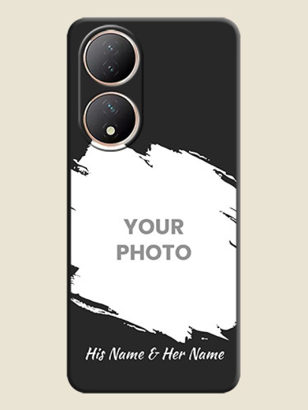 Custom Grunge Brush Strokes on Photo on Space Black Soft Matte Back Cover - Vivo T2 5G - alternate view