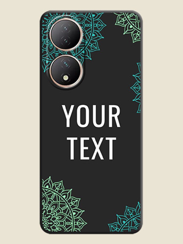 Custom Your Name with Floral Design on Space Black Custom Soft Matte Back Cover - Vivo T2 5G - alternate view
