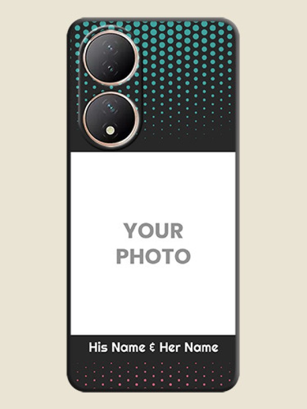 Custom Faded Dots with Grunge Photo Frame and Text on Space Black Custom Soft Matte Phone Cases - Vivo T2 5G - alternate view