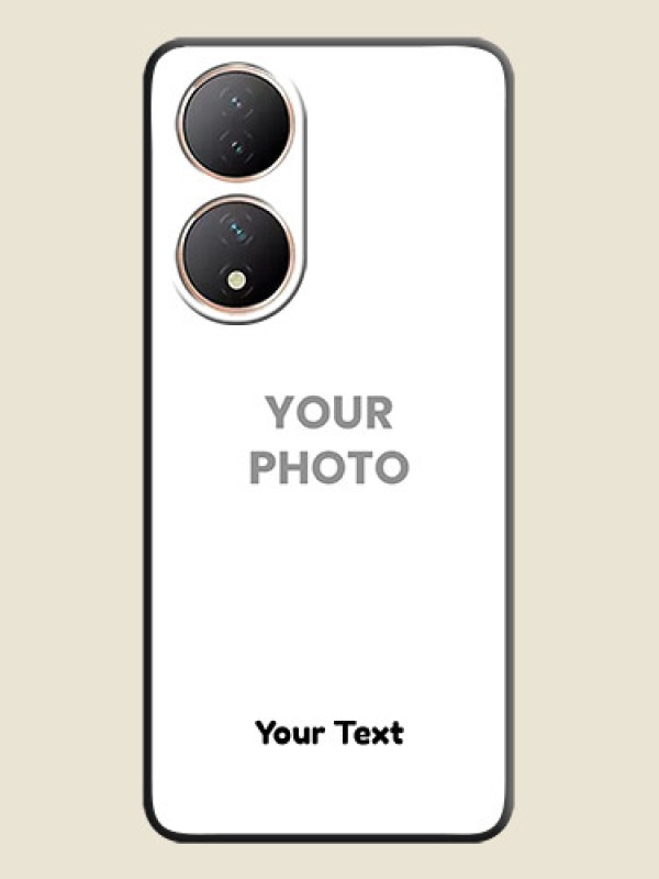 Custom Full Single Pic Upload With Text On Space Black Personalized Soft Matte Phone Covers -Vivo T2 5G - alternate view