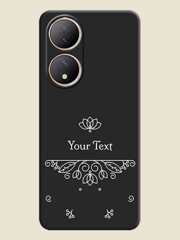 Custom Lotus Garden Custom Text On Space Black Personalized Soft Matte Phone Covers -Vivo T2 5G - alternate view