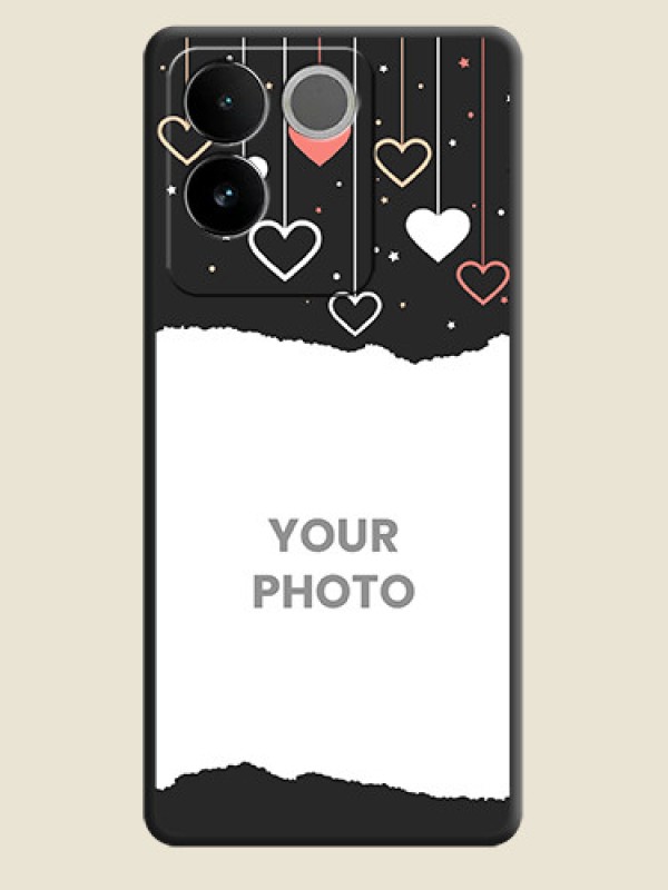 Custom Love Hangings with Splash Wave Picture On Space Black Custom Soft Matte Mobile Back Cover - Vivo T2 Pro 5G - alternate view