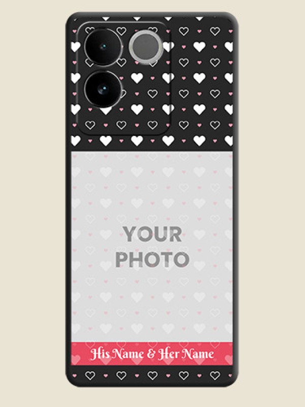 Custom White Color Love Symbols with Text Design on Photo On Space Black Custom Soft Matte Mobile Back Cover - Vivo T2 Pro 5G - alternate view
