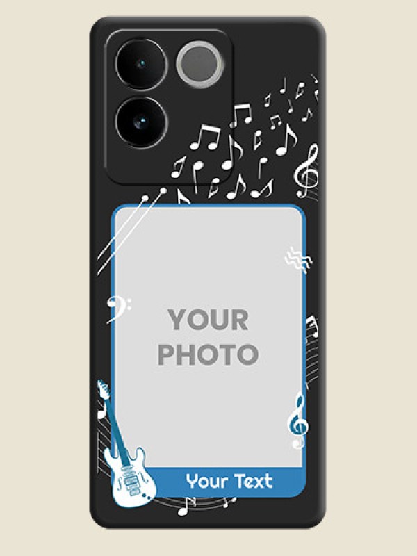 Custom Musical Theme Design with Text on Photo On Space Black Custom Soft Matte Mobile Back Cover - Vivo T2 Pro 5G - alternate view