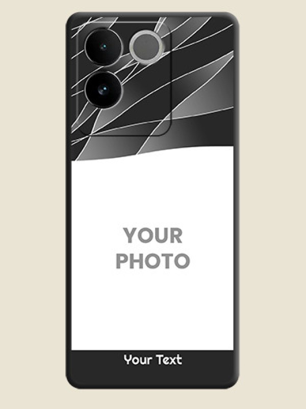 Custom Mixed Wave Lines on Photo On Space Black Custom Soft Matte Mobile Back Cover - Vivo T2 Pro 5G - alternate view