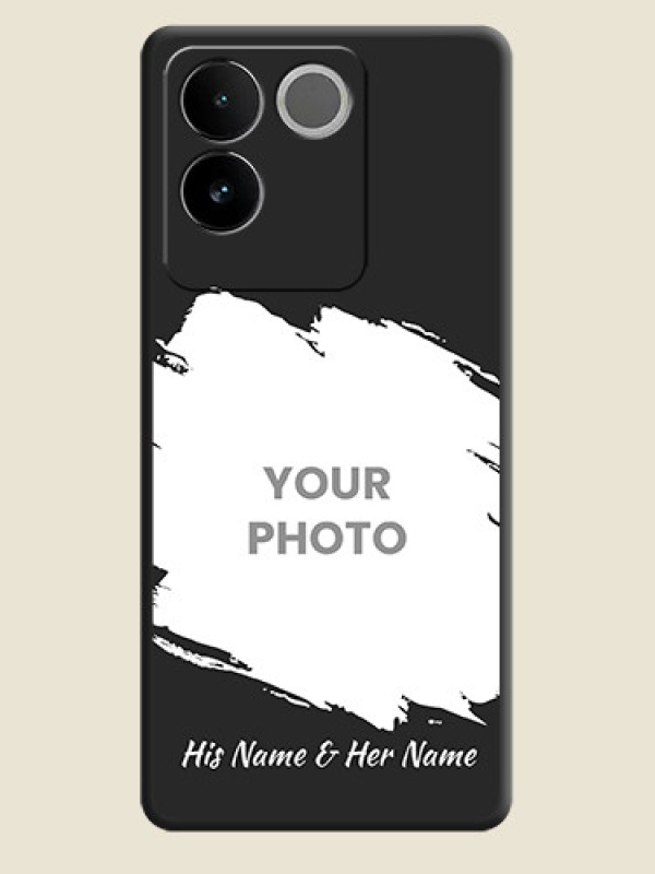 Custom Grunge Brush Strokes on Photo  On Space Black Custom Soft Matte Mobile Back Cover - Vivo T2 Pro 5G - alternate view
