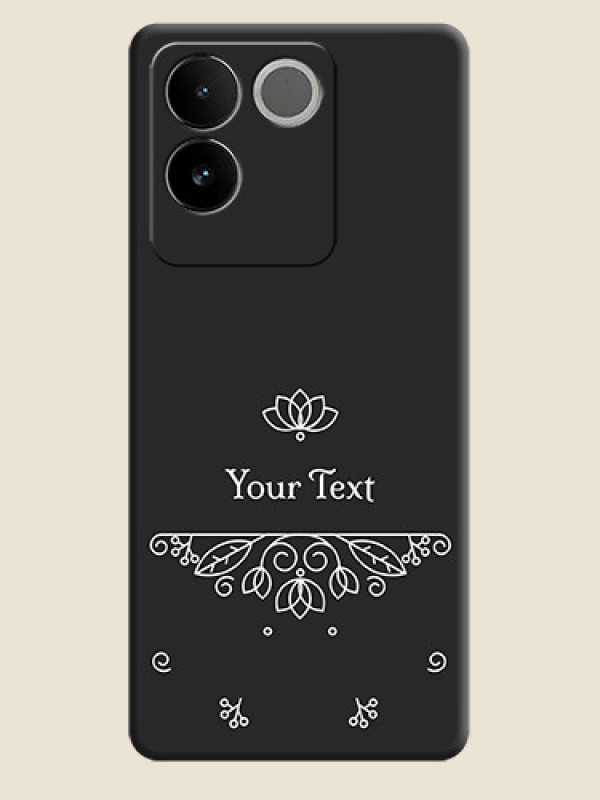 Custom Lotus Garden Custom Text On Space Black Custom Soft Matte Mobile Back Cover - Vivo T2 Pro 5G - alternate view