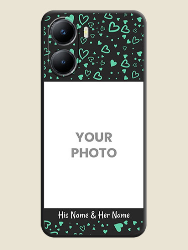 Custom Sea Green Indefinite Love Pattern on Photo on Space Black Soft Matte Mobile Cover - Vivo T2x 5G - alternate view