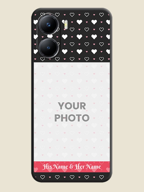 Custom White Color Love Symbols with Text Design on Photo on Space Black Soft Matte Phone Cover - Vivo T2x 5G - alternate view