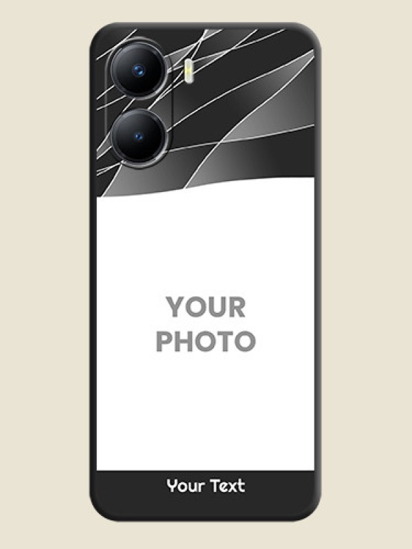 Custom Mixed Wave Lines on Photo on Space Black Soft Matte Mobile Cover - Vivo T2x 5G - alternate view