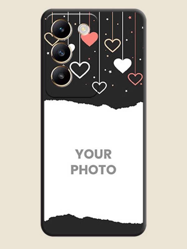 Custom Love Hangings with Splash Wave Picture on Space Black Custom Soft Matte Phone Back Cover - Vivo T3 5G - alternate view
