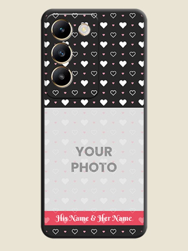 Custom White Color Love Symbols with Text Design - Photo on Space Black Soft Matte Phone Cover - Vivo T3 5G - alternate view