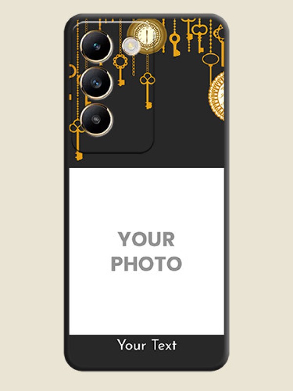 Custom Decorative Design with Text on Space Black Custom Soft Matte Back Cover - Vivo T3 5G - alternate view