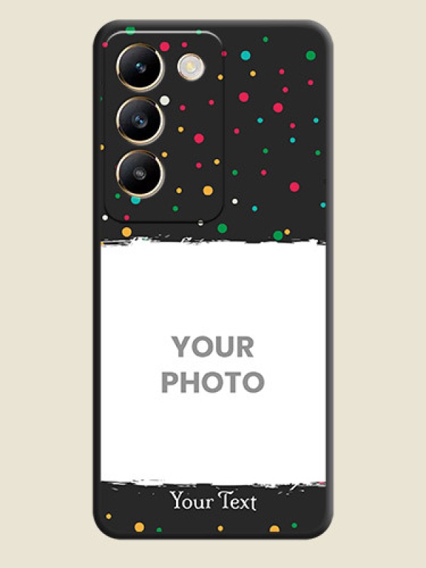 Custom Multicolor Dotted Pattern with Text on Space Black Custom Soft Matte Phone Back Cover - Vivo T3 5G - alternate view