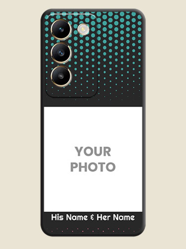 Custom Faded Dots with Grunge Photo Frame and Text on Space Black Custom Soft Matte Phone Cases - Vivo T3 5G - alternate view
