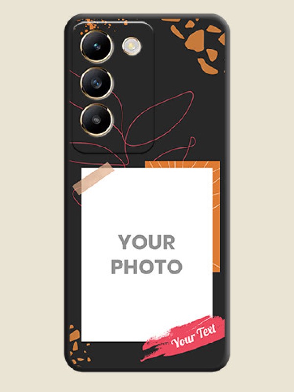 Custom Orange Photo Frame on Space Black Custom Soft Matte Phone Back Cover - Vivo T3 5G - alternate view