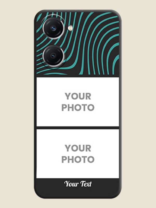 Custom Wave Pattern with 2 Image Holder On Space Black Custom Soft Matte Mobile Back Cover - Vivo T3 Lite 5G - alternate view