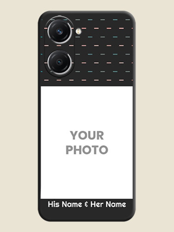 Custom Line Pattern Design with Text On Space Black Custom Soft Matte Mobile Back Cover - Vivo T3 Lite 5G - alternate view