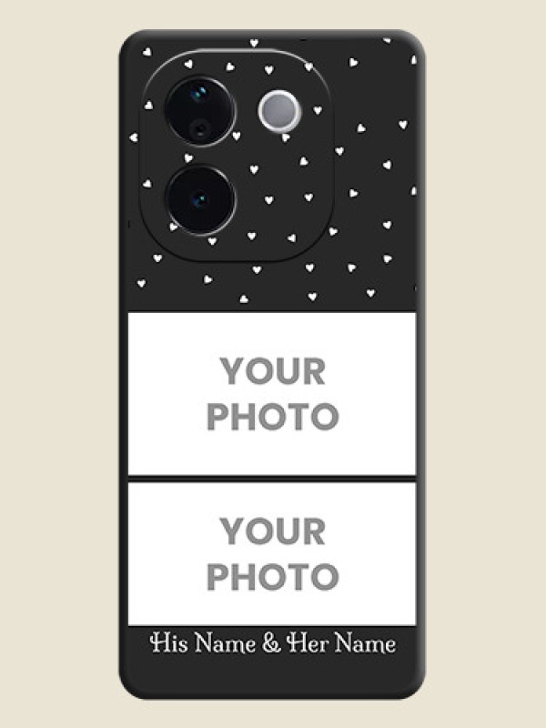 Custom Miniature Love Symbols with Name On Space Black Custom Soft Matte Mobile Back Cover - Vivo T3 Pro 5G - alternate view