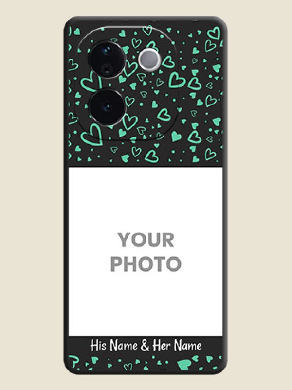 Custom Sea Green Indefinite Love Pattern on Photo On Space Black Custom Soft Matte Mobile Back Cover - Vivo T3 Pro 5G - alternate view