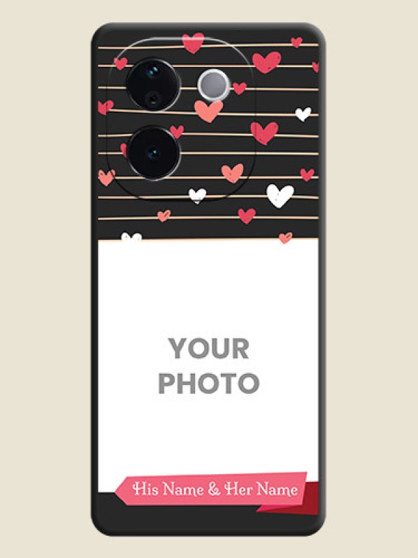 Custom Love Pattern with Name on Pink Ribbon on Photo On Space Black Custom Soft Matte Mobile Back Cover - Vivo T3 Pro 5G - alternate view