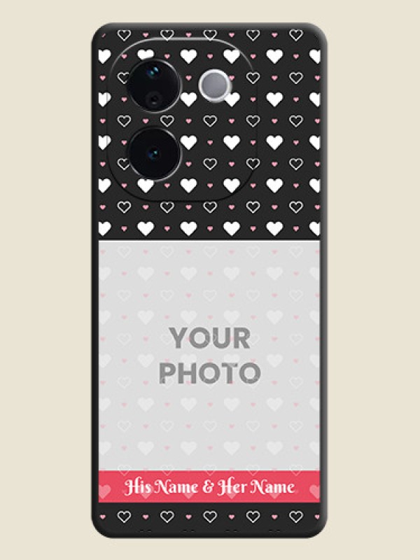 Custom White Color Love Symbols with Text Design on Photo On Space Black Custom Soft Matte Mobile Back Cover - Vivo T3 Pro 5G - alternate view
