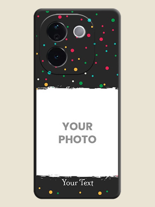 Custom Multicolor Dotted Pattern with Text On Space Black Custom Soft Matte Mobile Back Cover - Vivo T3 Pro 5G - alternate view