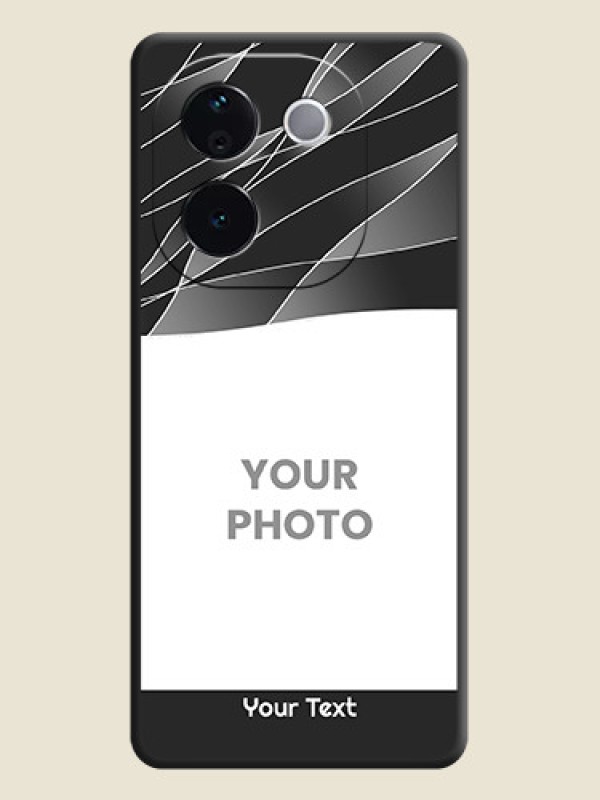 Custom Mixed Wave Lines on Photo On Space Black Custom Soft Matte Mobile Back Cover - Vivo T3 Pro 5G - alternate view