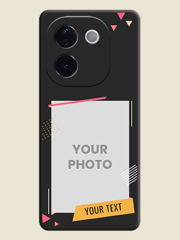 Custom Photo Frame with Triangle Small Dots on Photo On Space Black Custom Soft Matte Mobile Back Cover - Vivo T3 Pro 5G - alternate view