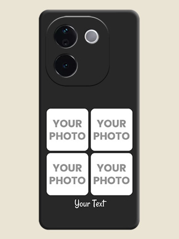 Custom Floral Art with 6 Image Holder on Photo On Space Black Custom Soft Matte Mobile Back Cover - Vivo T3 Pro 5G - alternate view