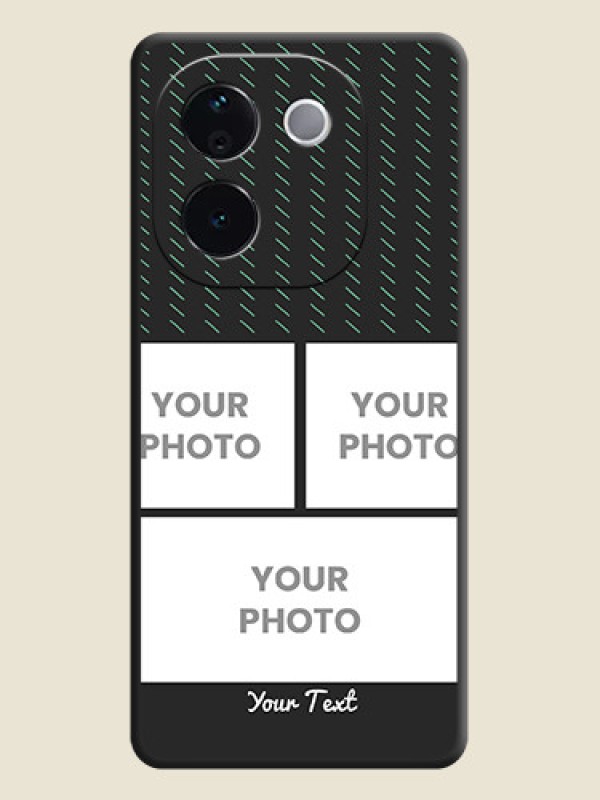 Custom Cross Dotted Pattern with 2 Image Holder On Space Black Custom Soft Matte Mobile Back Cover - Vivo T3 Pro 5G - alternate view