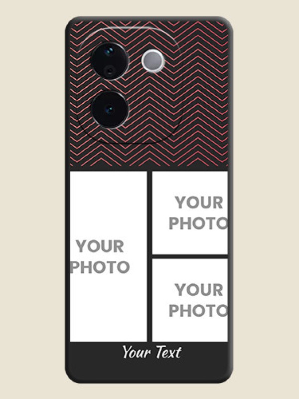 Custom Wave Pattern with 3 Image Holder On Space Black Custom Soft Matte Mobile Back Cover - Vivo T3 Pro 5G - alternate view