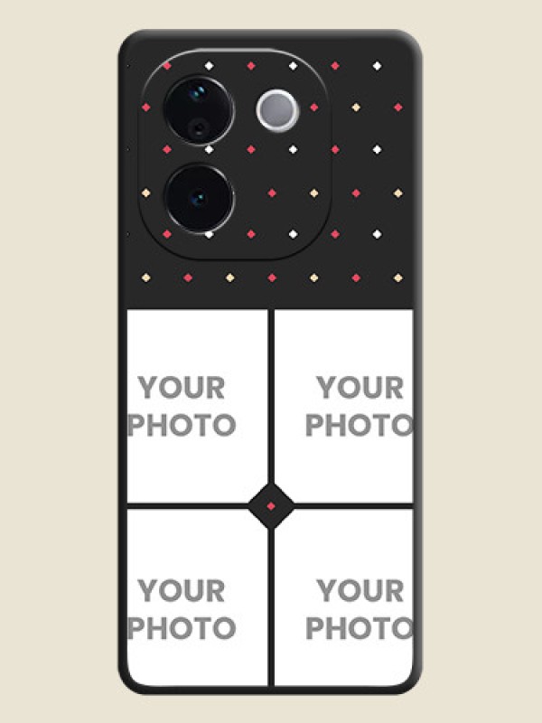 Custom Multicolor Dotted Pattern with 4 Image Holder On Space Black Custom Soft Matte Mobile Back Cover - Vivo T3 Pro 5G - alternate view