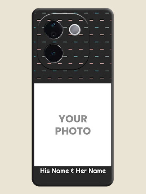 Custom Line Pattern Design with Text On Space Black Custom Soft Matte Mobile Back Cover - Vivo T3 Pro 5G - alternate view