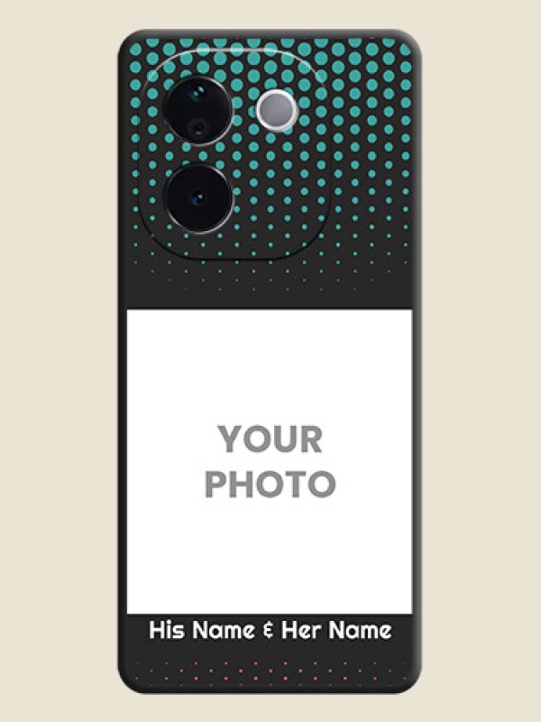 Custom Faded Dots with Grunge Photo Frame and Text On Space Black Custom Soft Matte Mobile Back Cover - Vivo T3 Pro 5G - alternate view