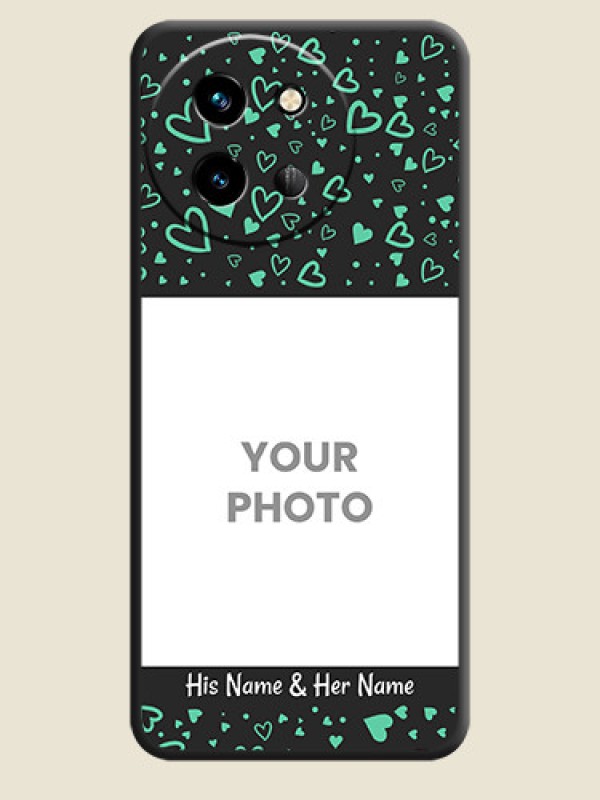 Custom Sea Green Indefinite Love Pattern on Photo On Space Black Custom Soft Matte Mobile Back Cover - Vivo T3X 5G - alternate view