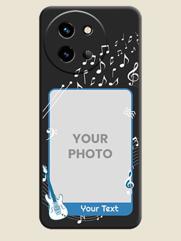 Custom Musical Theme Design with Text on Photo On Space Black Custom Soft Matte Mobile Back Cover - Vivo T3X 5G - alternate view