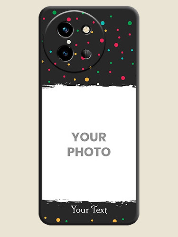 Custom Multicolor Dotted Pattern with Text On Space Black Custom Soft Matte Mobile Back Cover - Vivo T3X 5G - alternate view