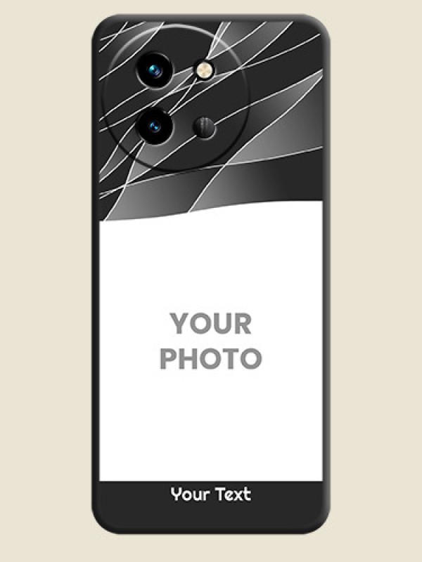 Custom Mixed Wave Lines on Photo On Space Black Custom Soft Matte Mobile Back Cover - Vivo T3X 5G - alternate view