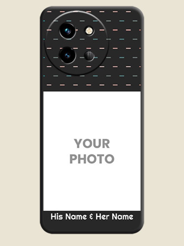 Custom Line Pattern Design with Text On Space Black Custom Soft Matte Mobile Back Cover - Vivo T3X 5G - alternate view