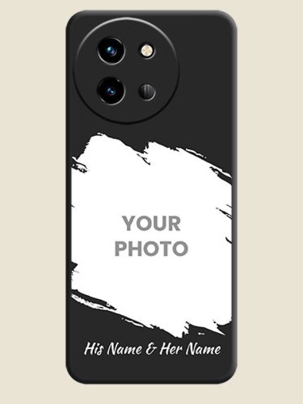 Custom Grunge Brush Strokes on Photo On Space Black Custom Soft Matte Mobile Back Cover - Vivo T3X 5G - alternate view