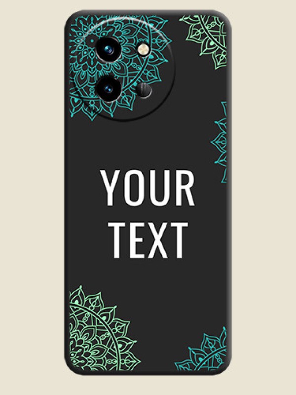Custom Your Name with Floral Design On Space Black Custom Soft Matte Mobile Back Cover - Vivo T3X 5G - alternate view