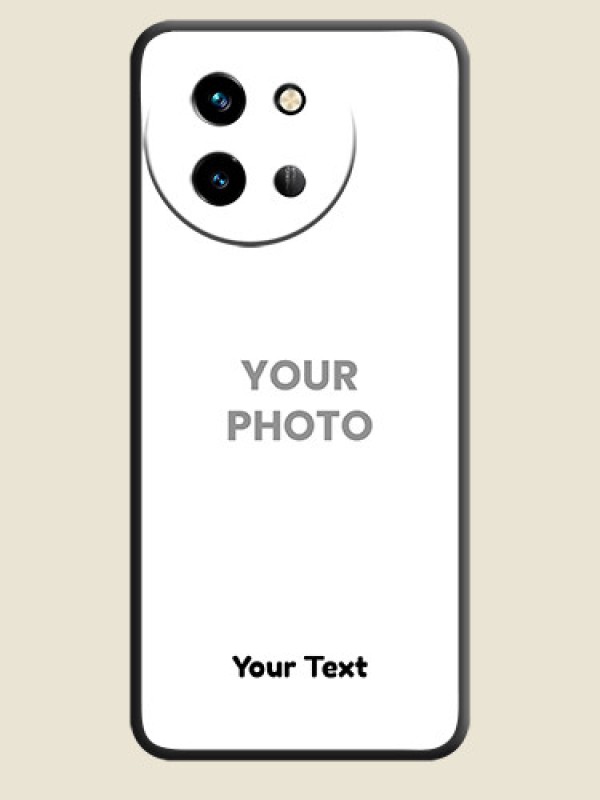 Custom Full Single Pic Upload With Text On Space Black Custom Soft Matte Mobile Back Cover - Vivo T3X 5G - alternate view