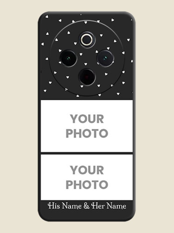 Custom Miniature Love Symbols with Name On Space Black Custom Soft Matte Mobile Back Cover - Vivo T4 5G - alternate view