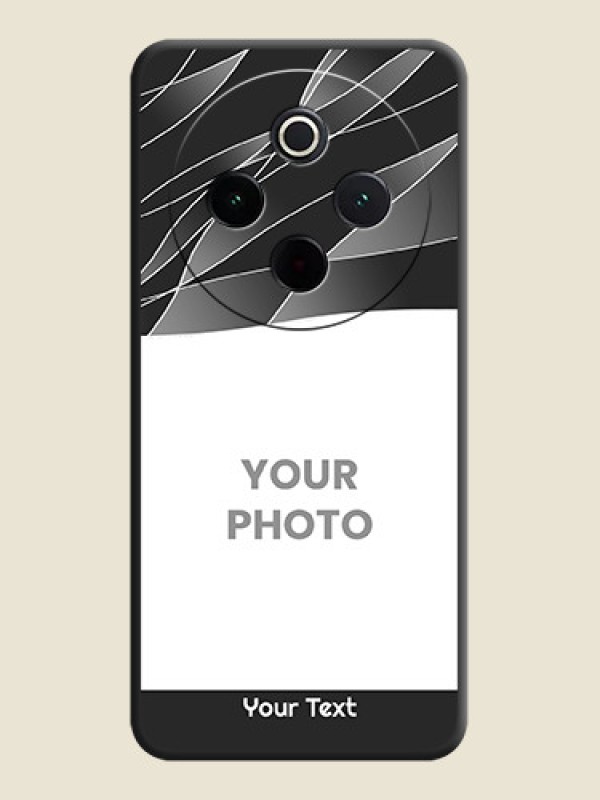 Custom Mixed Wave Lines on Photo On Space Black Custom Soft Matte Mobile Back Cover - Vivo T4 5G - alternate view